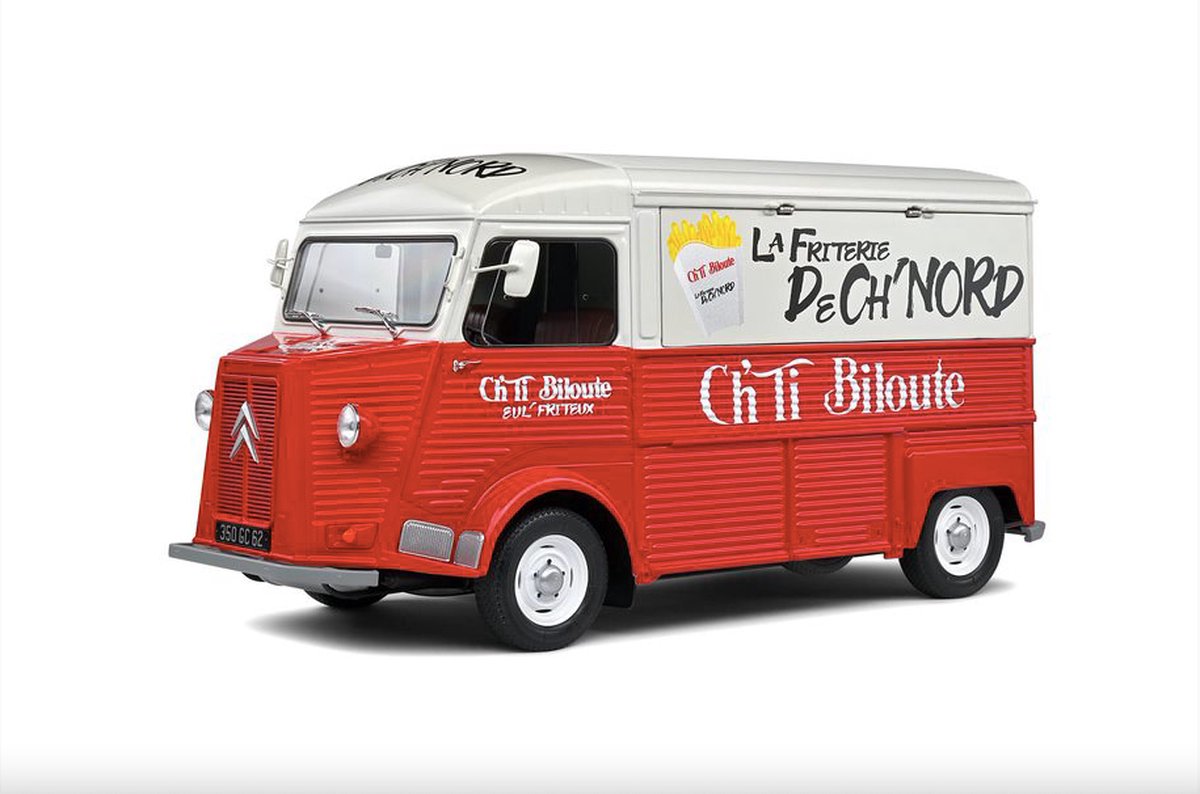 Citroën Type HY Friterie Ch’Ti Biloute ’69 (Rood) (25cm) 1/18 Solido {Modelauto - Schaalmodel - Model auto - Miniatuurauto}